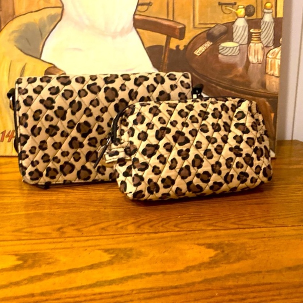 Vera Bradley Crossbody & Cosmetic Bag - Leopard